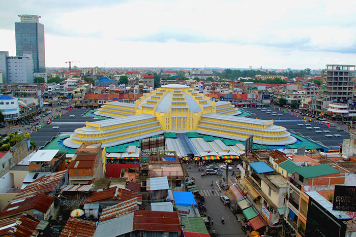 marché phsar thmey phnom penh vue en haut